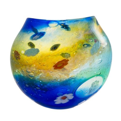 Martin Andrews Salsa aqua/gold flat vase Small Martin Andrews Salsa aqua/gold flat vase Small