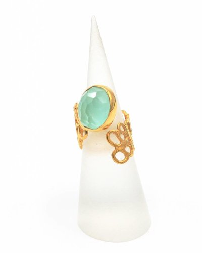 Tonia Makri Ring met lichtgroene edelsteen