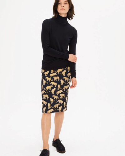 Zenggi Panther Jacquard Pencil Skirt