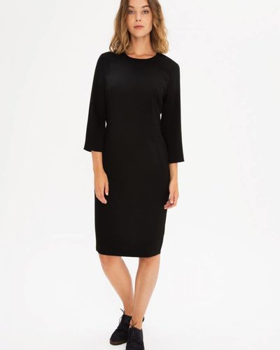 Zenggi Fitted Crepe Dress Black