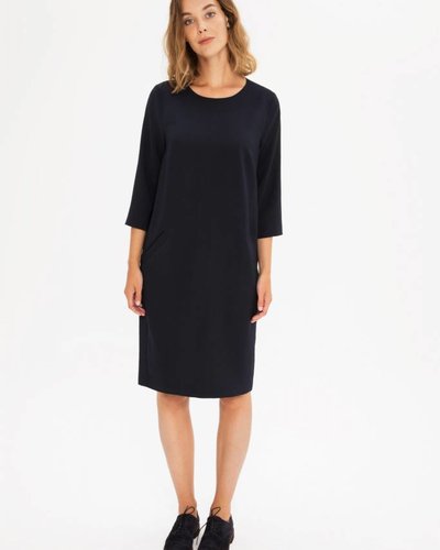 Zenggi Crepe Shift Dress Midnight Blue