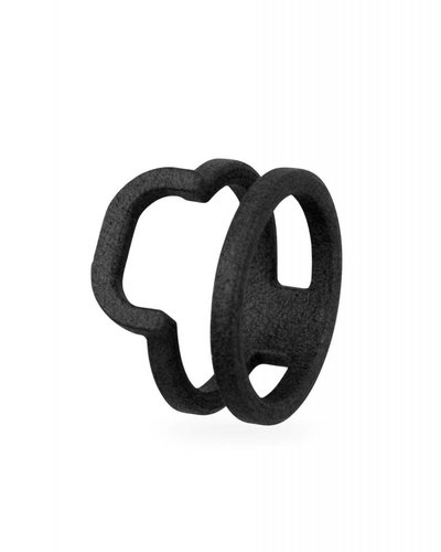 Ola Ring dubbel afgerond zwart