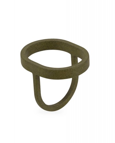 Ola Ring grote ovaal olijfgroen