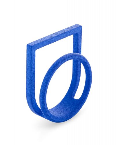 Ola Ring dubbel met kader blauw