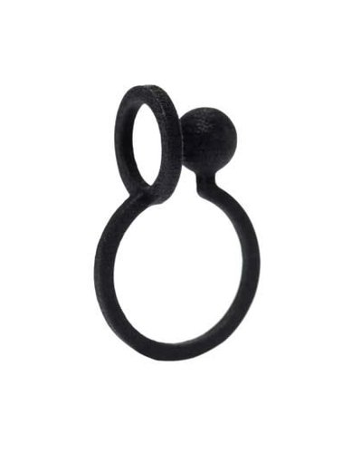 Ola Ring met cirkel en bol zwart