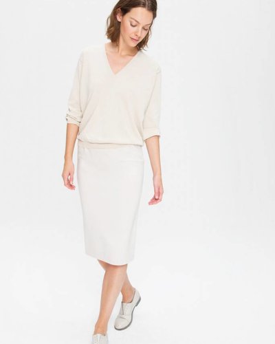 Zenggi Fine Cotton V-Neck Pullover Chalk