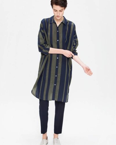 Zenggi Oversized Stripe Shirt Midnight Blue