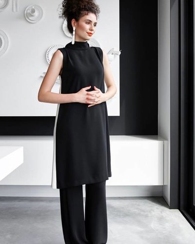 Jacki Collet Jurk Ina Zwart/Creme