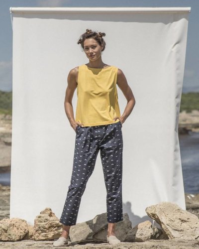 Suite13 Broek Enid Blauw met Print