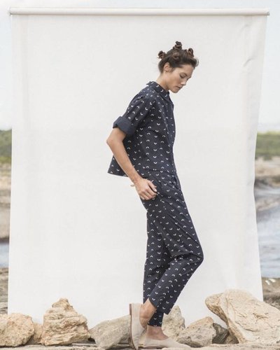 Suite13 Blouse Enid Blauw met Print