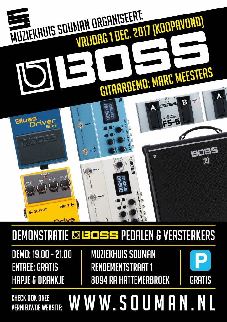 Demonstratie Boss pedalen & versterkers