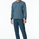 Schiesser Schiesser Pyjama Long bluegrey 181156 54/XL