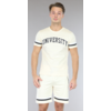 Black-Friday75 Beige Heren Slim Fit Short Set