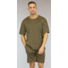 Black-Friday75 Bruin Oversized Heren Ribbel Short Set