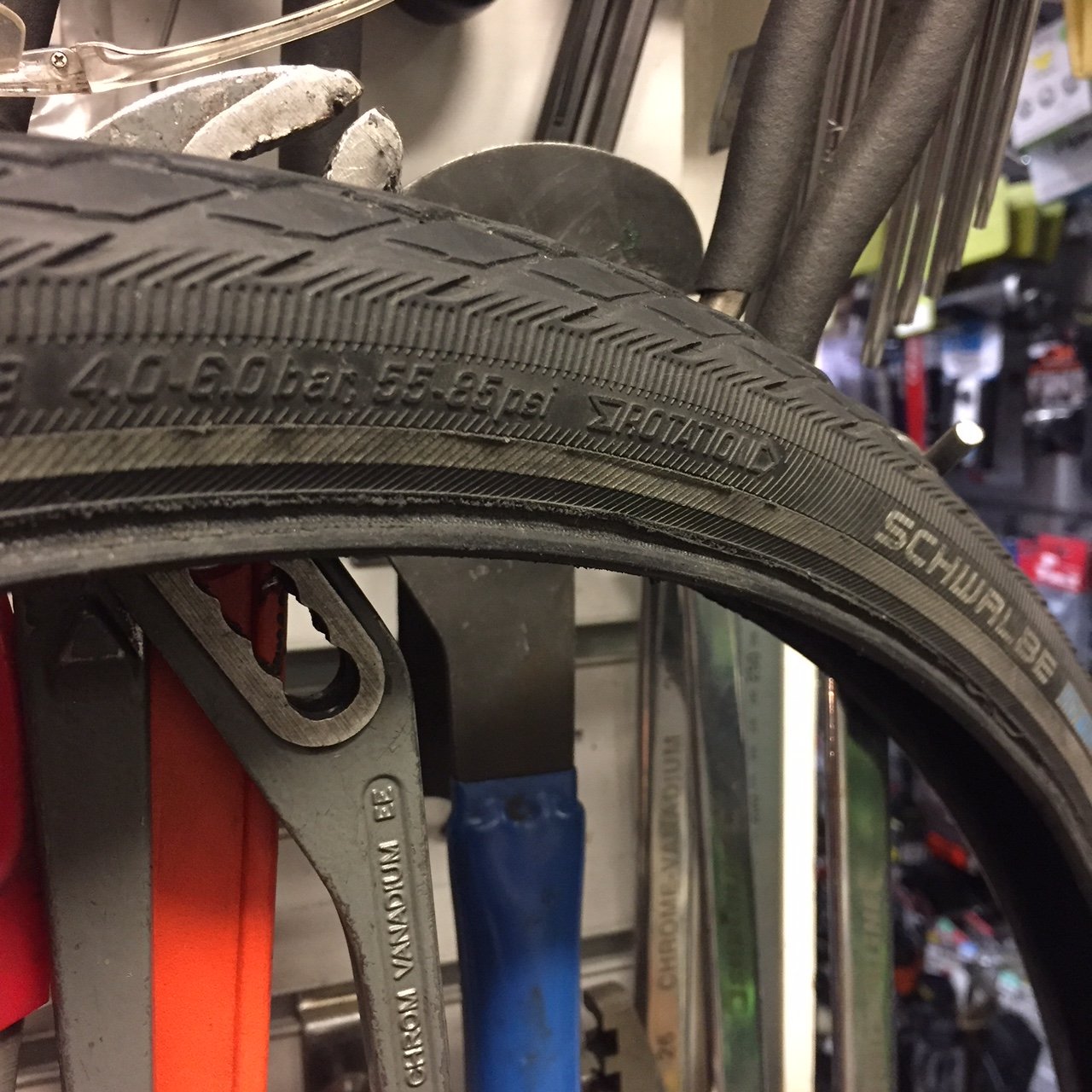 Tyre pressure rating on a Schwalbe Marathon