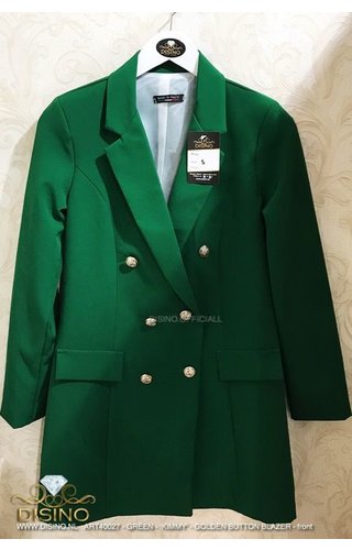 GREEN - 'KIMMY' - GOLD BUTTON BLAZER GREEN - 'KIMMY' - GOLD BUTTON BLAZER