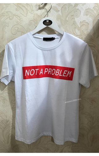 WHITE - NOT A PROBLEM RED - BASIC TEE WHITE - NOT A PROBLEM RED - BASIC TEE