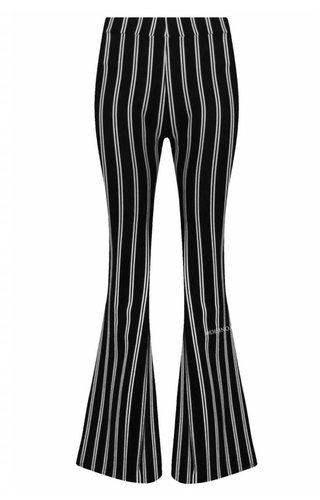 BLACK - 'JANNET' STRIPED FLARED PANTS BLACK - 'JANNET' STRIPED FLARED PANTS