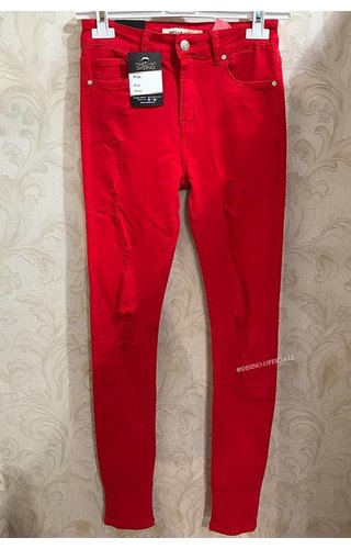 RED - RIPPED SKINNY JEANS RED - RIPPED SKINNY JEANS