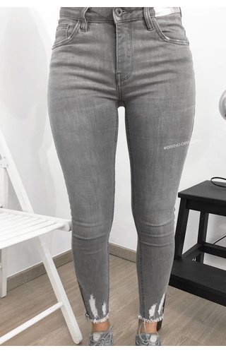 QUEEN HEARTS JEANS - GREY - SKINNY HIGH WAIST ANKLE ZIP QUEEN HEARTS JEANS - GREY - SKINNY HIGH WAIST ANKLE ZIP