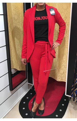 RED - 'NADELY' - STRIPED SUIT RED - 'NADELY' - STRIPED SUIT