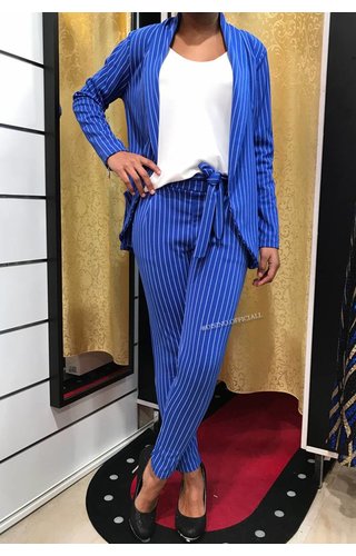 BLUE - 'NADELY' - STRIPED SUIT BLUE - 'NADELY' - STRIPED SUIT