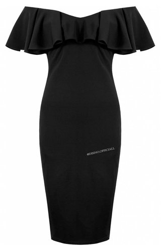 Lucy Wang BLACK - 'JAMIE' OFF SHOULDER MIDI DRESS Lucy Wang BLACK - 'JAMIE' OFF SHOULDER MIDI DRESS