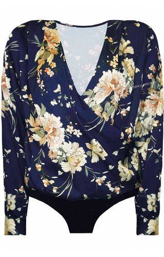NAVY - 'FLEUR' - FLOWER BODY BLOUSE NAVY - 'FLEUR' - FLOWER BODY BLOUSE