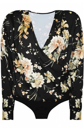 BLACK - 'FLEUR' - FLOWER BODY BLOUSE BLACK - 'FLEUR' - FLOWER BODY BLOUSE