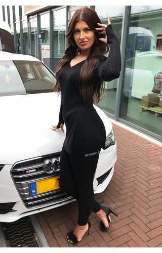 BLACK - 'LAURA' - PREMIUM RIBBED TWIN SET BLACK - 'LAURA' - PREMIUM RIBBED TWIN SET