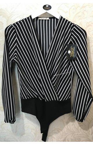 Miss One BLACK 'N WHITE STRIPED BODYSUIT Miss One BLACK 'N WHITE STRIPED BODYSUIT