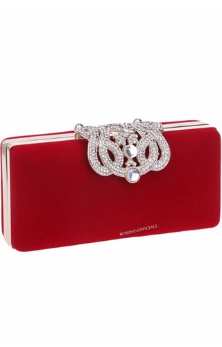 RED - 'MAXIMA' APPLICATION VELOURS BAG RED - 'MAXIMA' APPLICATION VELOURS BAG