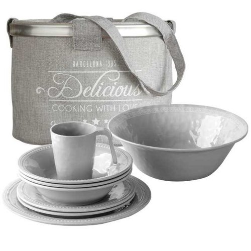 Marine Business Picknickmand Harmony zilver 13-delig Marine Business Picknickmand Harmony zilver 13-delig