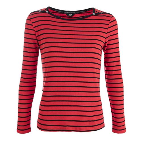Roosenstein Damestop Jill tomate/navy gestreept Roosenstein Damestop Jill tomate/navy gestreept