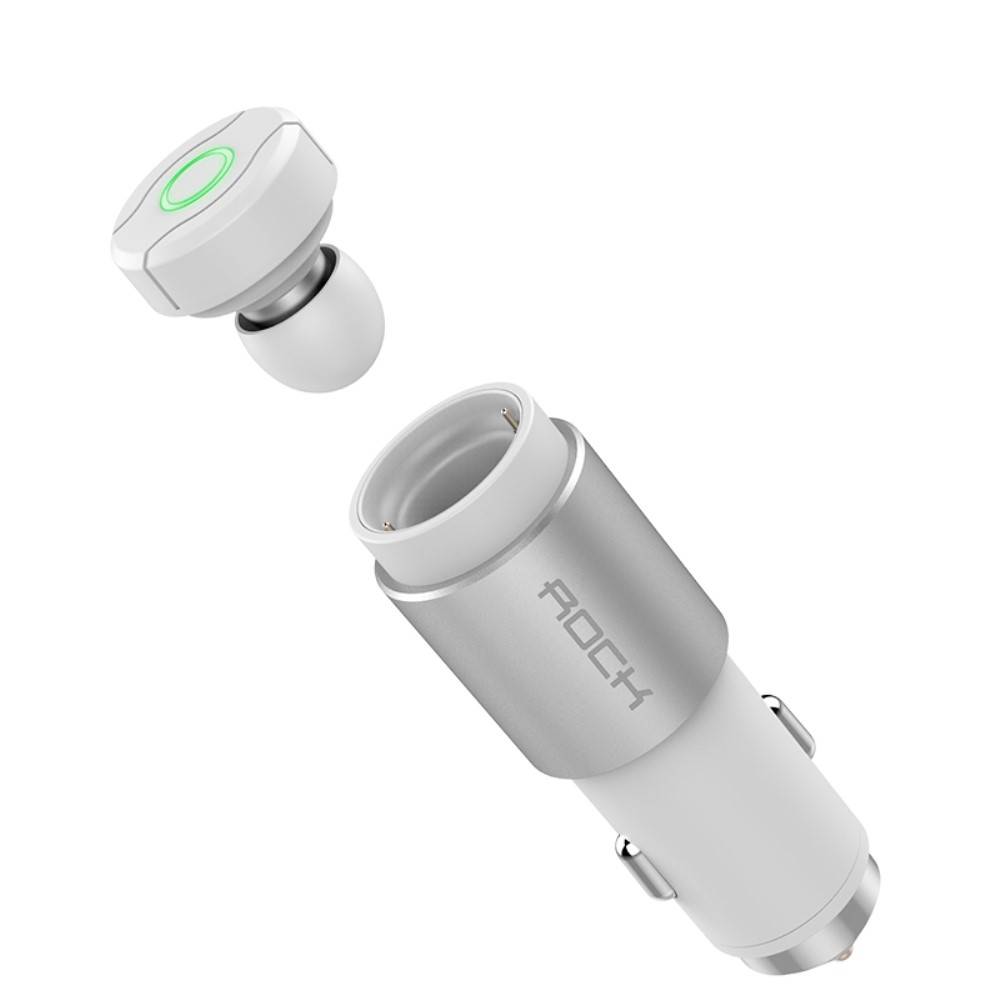 ROCK ROCK Multifunctioneel 2.4A Auto Oplader Bluetooth 4.0 Oortje