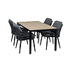 4 Seizoenen Tuinmeubelen 5-delige tuinset | 4 Isabel tuinstoelen | 160cm Cyprus tuintafel