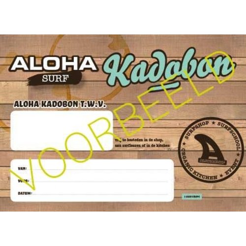 Aloha Surf Huismerk Kadobon Strippenkaart Junior Surfles 1 Persoon Aloha Surf Huismerk Kadobon Strippenkaart Junior Surfles 1 Persoon