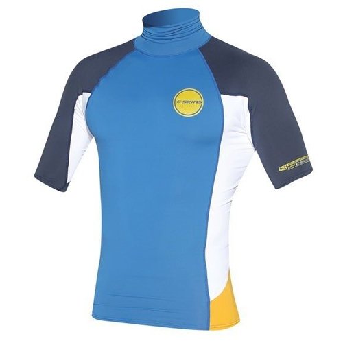 C-Skins C-Skins Heren Blauw/Mosterd/Wit SS Lycra C-Skins C-Skins Heren Blauw/Mosterd/Wit SS Lycra