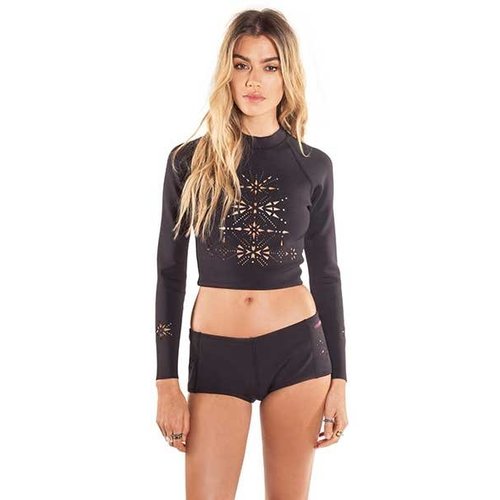 Amuse Amuse Lasercut Boy Cut Black Neoprene Top Amuse Amuse Lasercut Boy Cut Black Neoprene Top