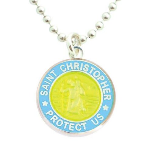 Saint Christopher Saint Christopher Blauw/LimeGroen Ketting Saint Christopher Saint Christopher Blauw/LimeGroen Ketting