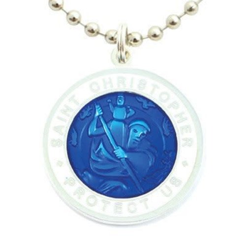 Saint Christopher Saint Christopher RoyalBlue/Wit Ketting Saint Christopher Saint Christopher RoyalBlue/Wit Ketting