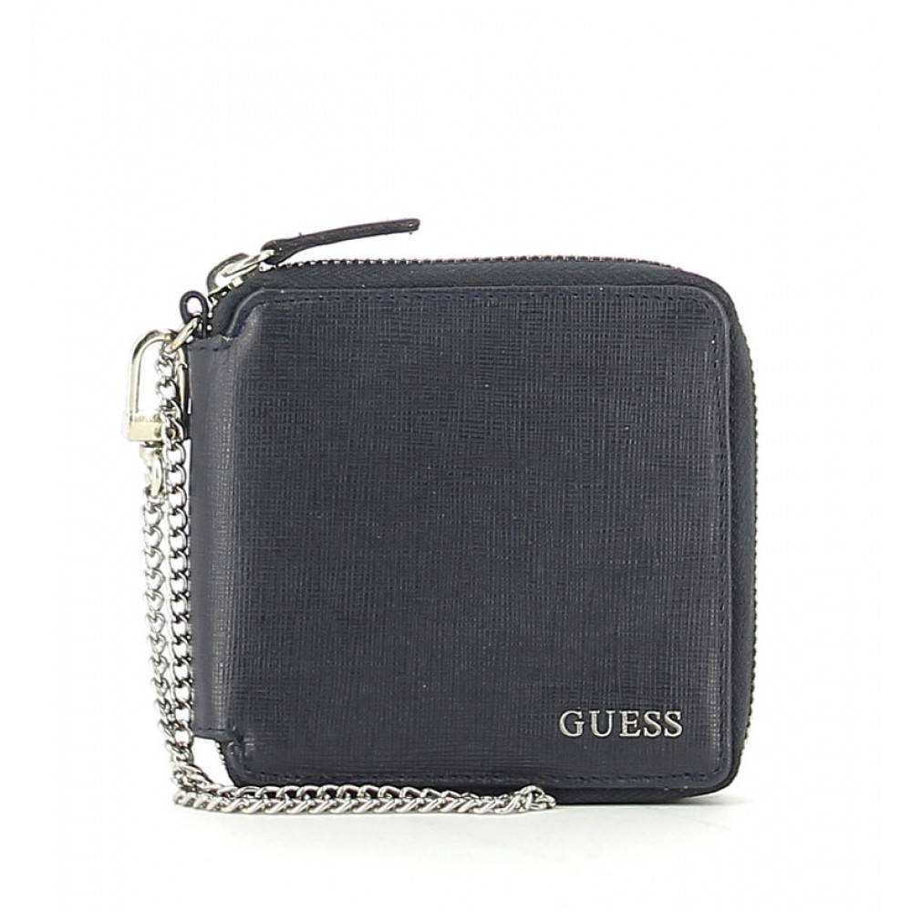 Guess Uptown lederen heren portemonnee blue SM2315LEA48