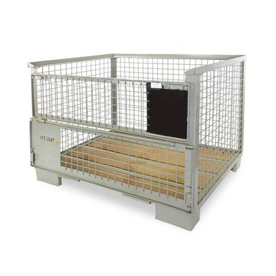 Caisse-palette grillagée 1240x835x970mm, neuve - Normes UIC 435-2
