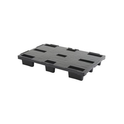 Kunststoffpalette, 9 Füße, nestbar, geschlossenes Deck, 1200x800x155mm