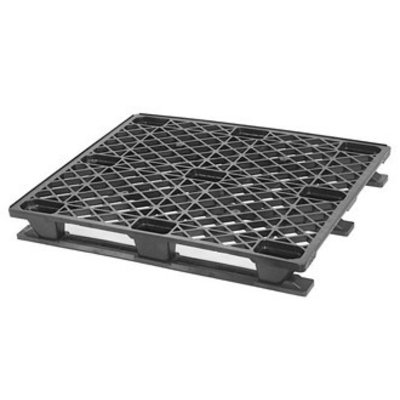 Kunststoffpalette, 3 Kufen, nestbar, offenes Deck, 1200x1000x145mm