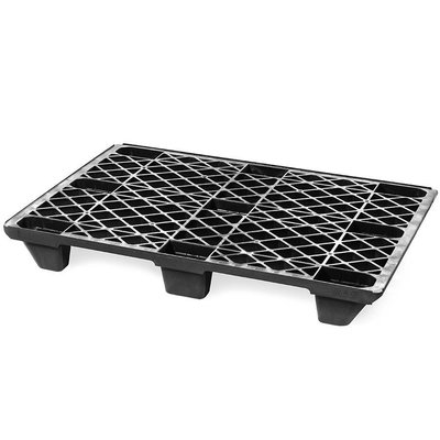 Kunststoffpalette, leicht, mit Rand, 9 Füße, nestbar, offenes Deck, 1200x800x130mm