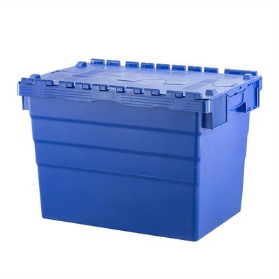 Kunststoffbehälter, 77 l, stapelbar, nestbar, Klappdeckel, 600x400x416mm