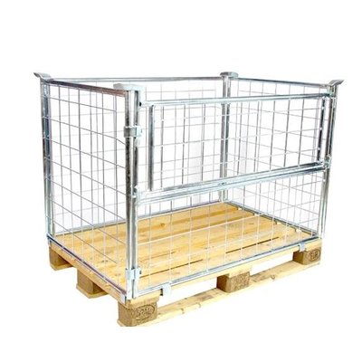 Gitteraufsatzrahmen, Scharnierklappe, faltbar, galvanisch verzinkt, 1200x800x1000mm