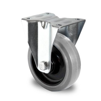 Rueda fija Ø 125 mm con rodamiento bola y rodadura PA/goma