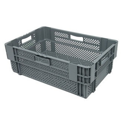 Caja gira y apila Euronorm 600x400x245mm rejilla